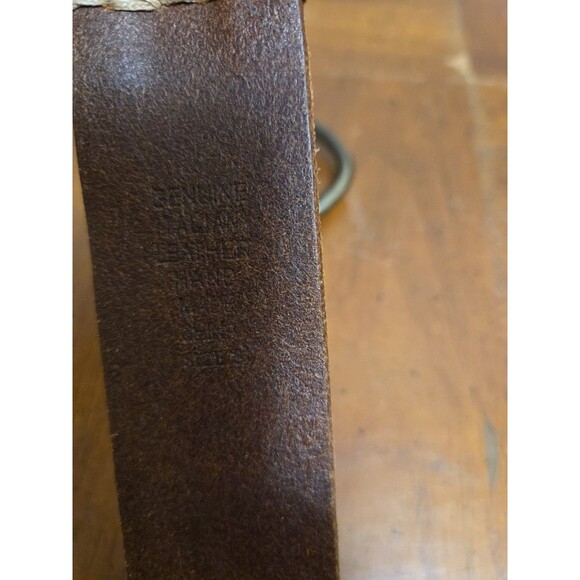 Max Studio Brown Leather Belt X Design Size Small 34" - Picture 4 of 7